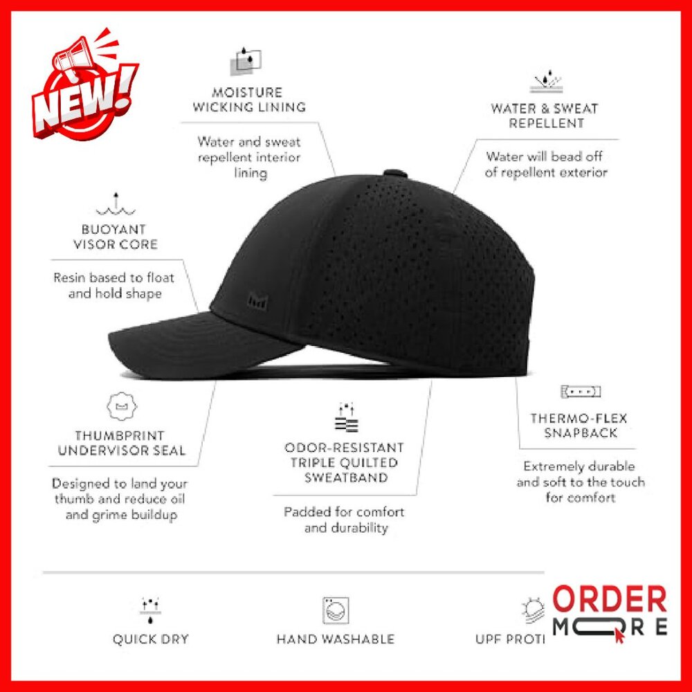 Water-Resistant Performance Snapback Hat, Hydroph… - image 3